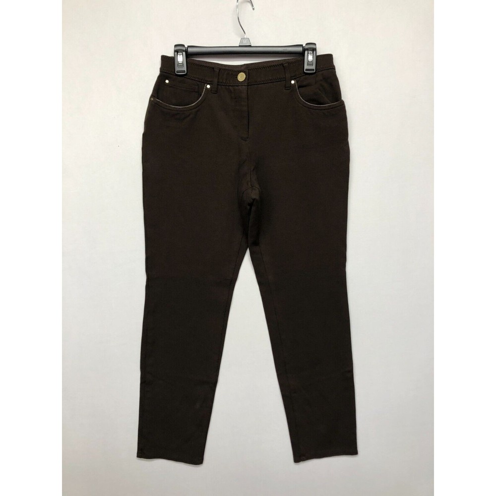 So Slimming by Chico's Women Ankle Pants Size 1 Regular Brown B231 -18